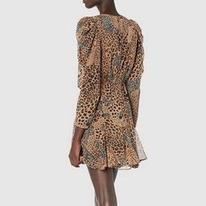 NWT THE KOOPLES PARIS HIDE & SEEK LUREX LEOPARD PRINT CREW NECK DRESS